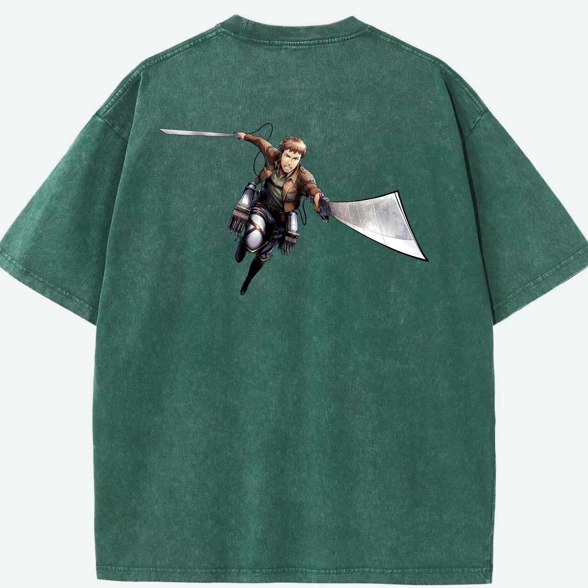 （画像用） 進撃の巨人 Attack on Titan 綿100% ヴィンテージ風 半袖Tシャツ（背面プリント）